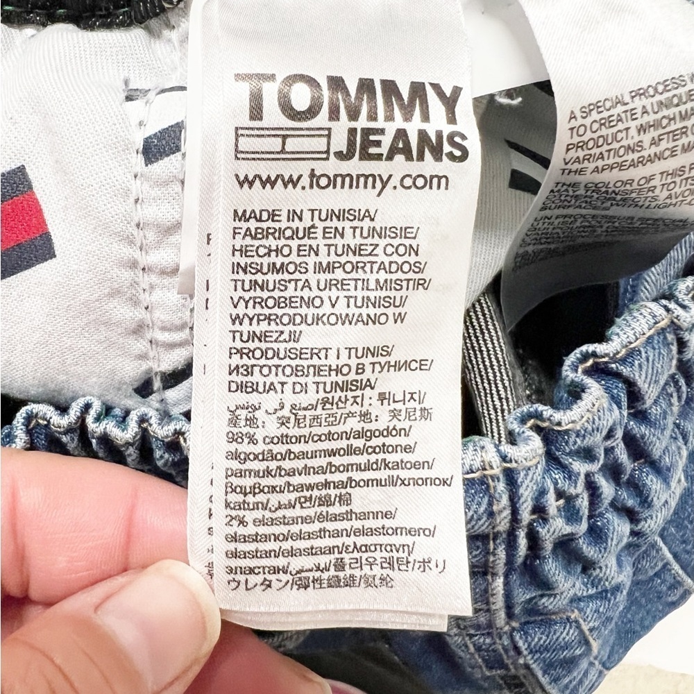 Tommy Jeans Women 90s Y2K Retro Two Tone Split Wash Denim Mom Jog Jeans Small - Picture 9 of 15